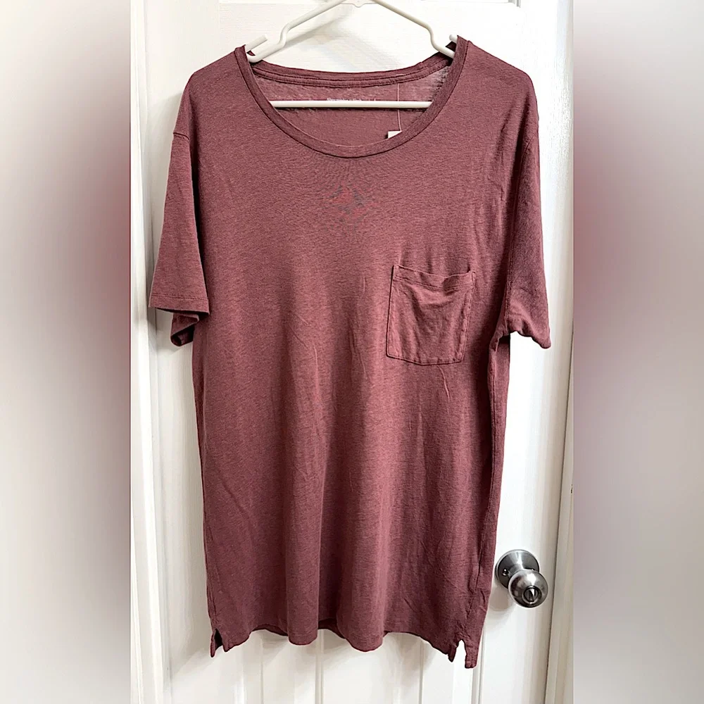 NEW Abercrombie & Fitch Linen/Viscose Men’s Short Sleeve Tee Shirt with Pocket L